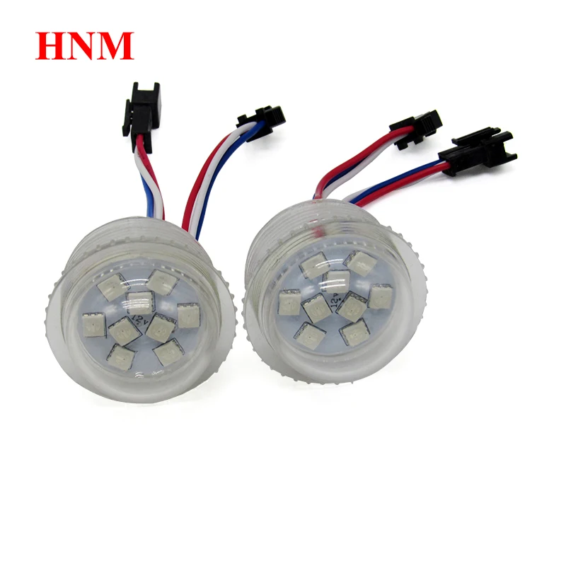 DC 12V 35mm 9LED UCS1903 piksele moduł led rgb światło, cyfrowe rgb pełnokolorowe światło led funfair, wodoodporna IP67, przezroczysta osłona