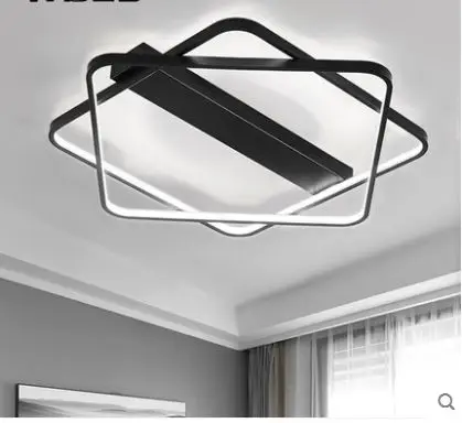 

Bedroom lamp simple modern room Nordic square led ceiling lamp creative personality warm master bedroom lamp