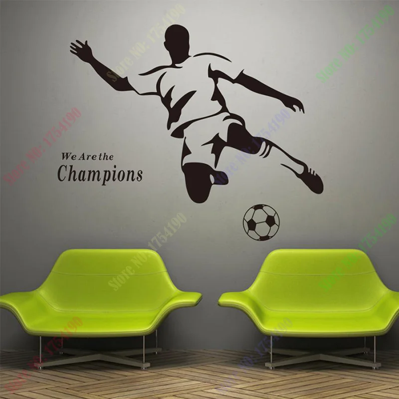 New Champions Football Living Room Sofa Waterproof Pvc Diy Mural Decal Wall Sticker