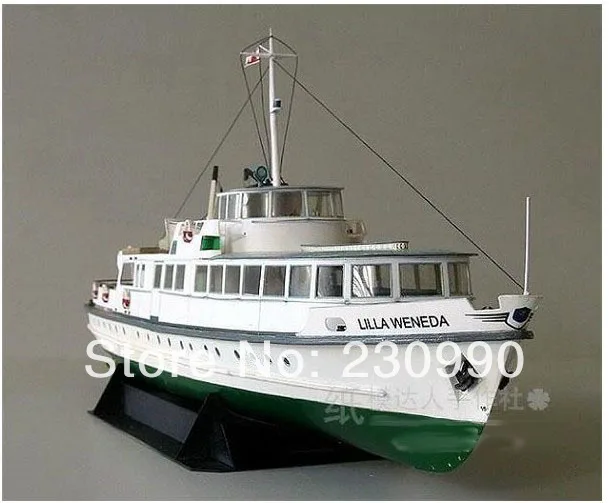 Top Quality High Simulation Lilla Weneda Coastal Ferry Ship 3D Paper Craft Model DIY Assembled Paper Modeling Toy + Plastic Film