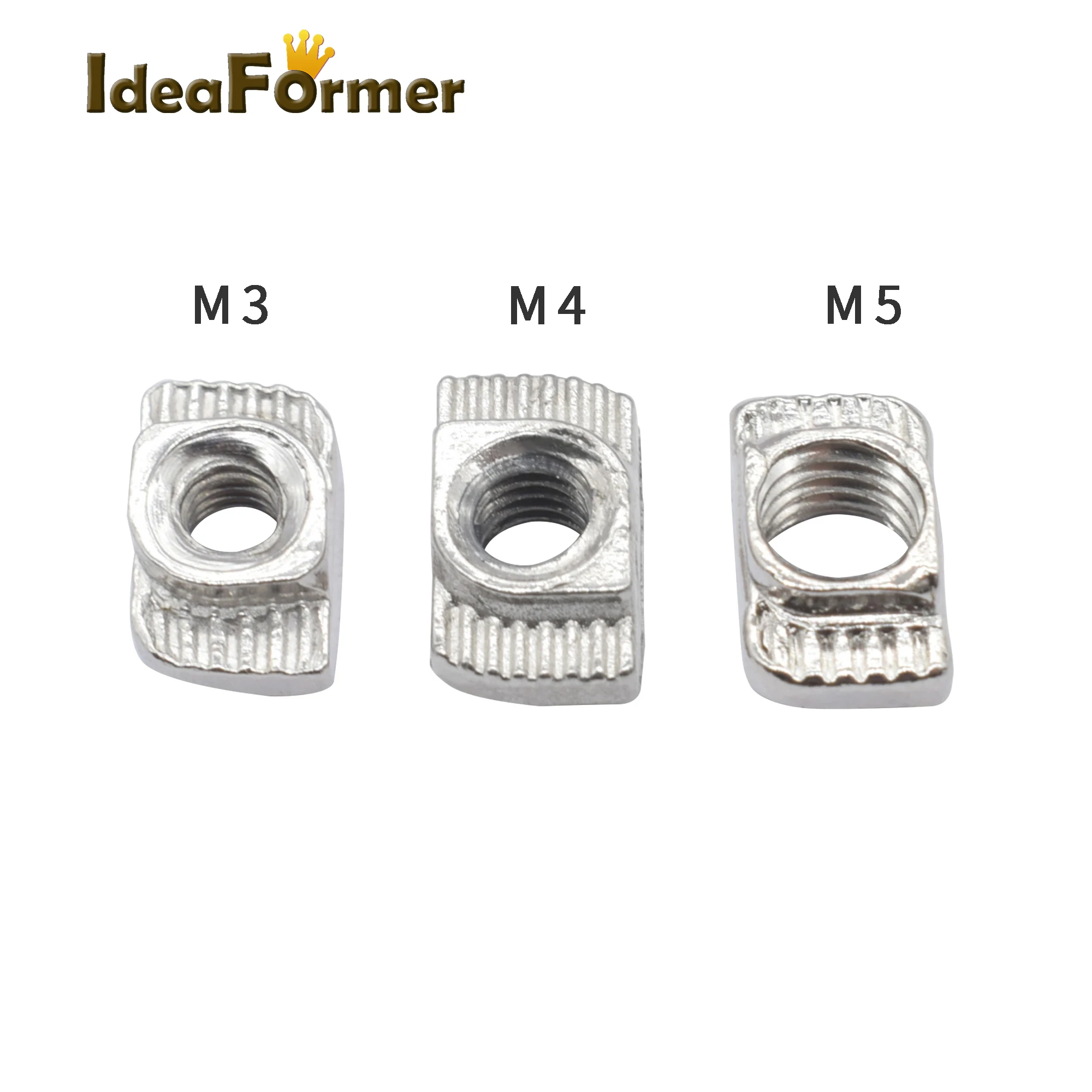 50Pcs T2020 Nuts M3/M4/M5 Nickel Plated Carbon Steel T Nut for 3D printer parts 2020 Series profiles Carbon Steel Connector.