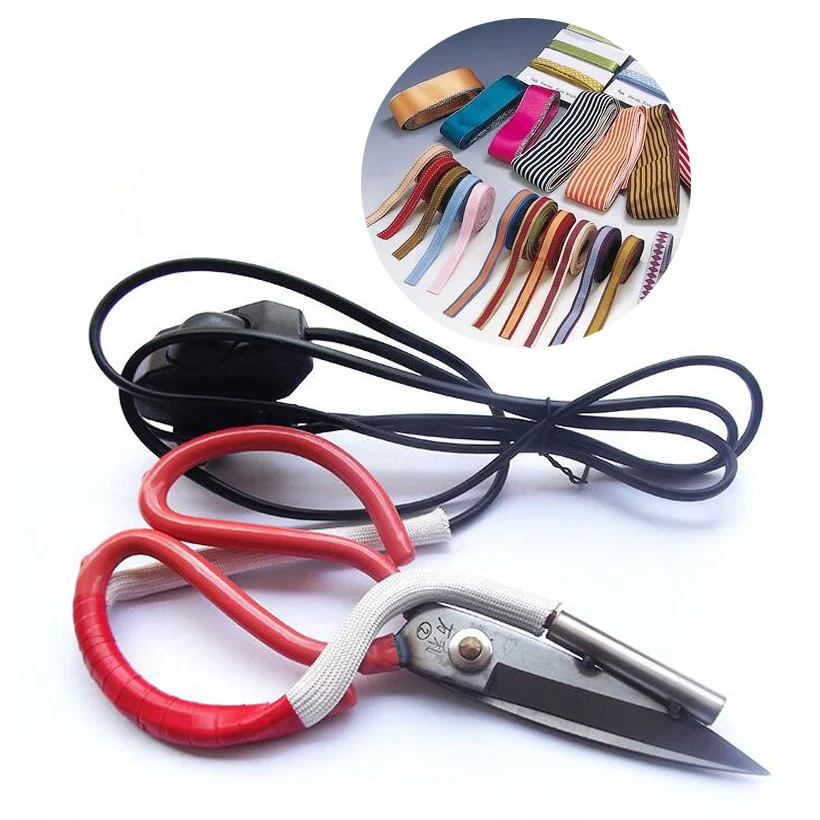 Temperature Control Electric Heating Scissors,Tailor Fabric Cutter Tools, Heat Cutter,Cut Ribbon Tools