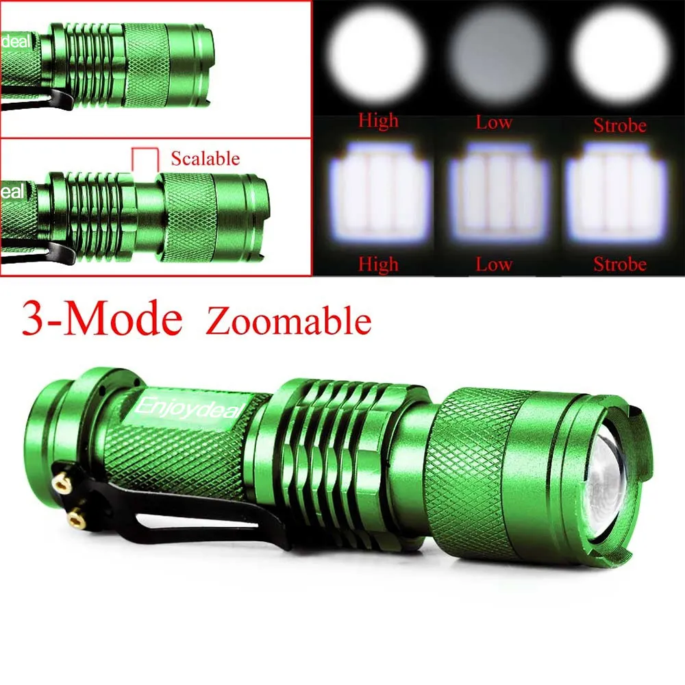 1200 Lumen  LED Mini Flashlight Portable Zoomable Waterproof Powerful led Torch 3Mode emergency Lanterna for Camping Hiking