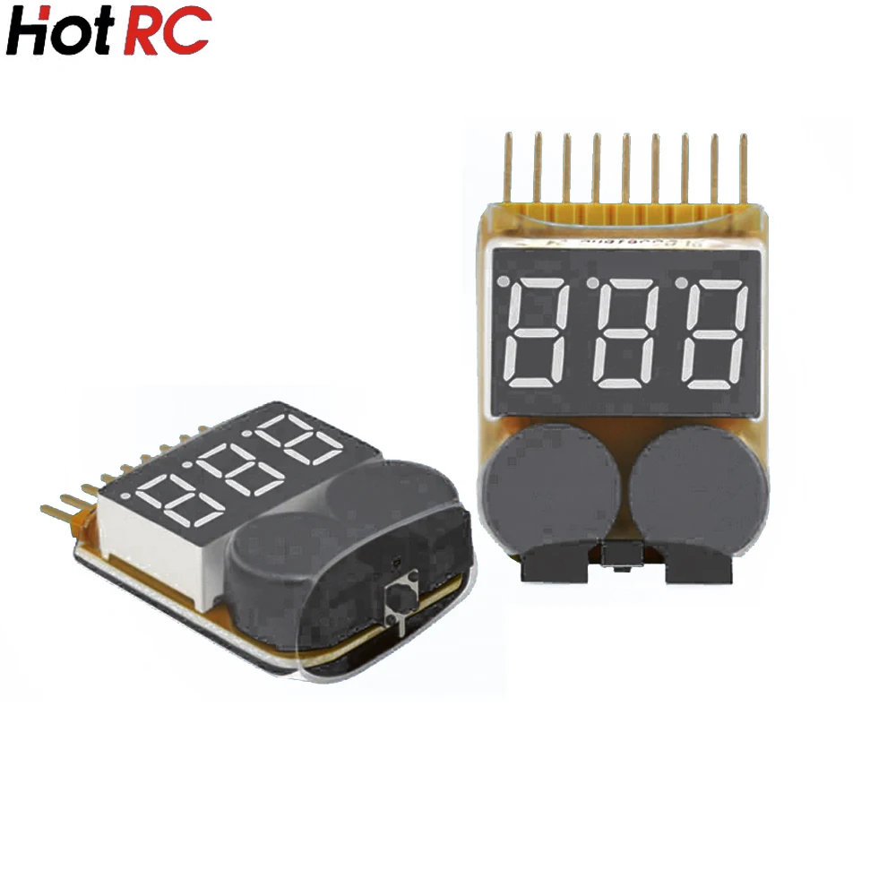 1 / 2 / 5 /10pcs HotRc 1-8S LED Low Voltage Buzzer Alarm Lipo Voltage Indicator Checker Tester For Rc Lipo Battery Rc Models