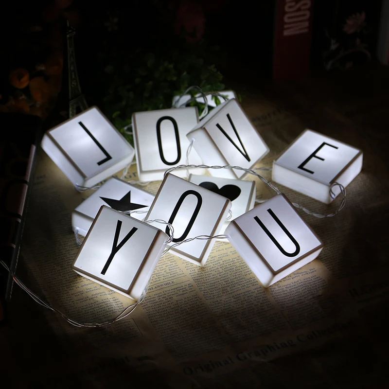 

LED Letter String Lights Battery Hanging Garden Light DIY Letters Night Lamp For Holiday Christmas Gift Wedding Party Home Decor