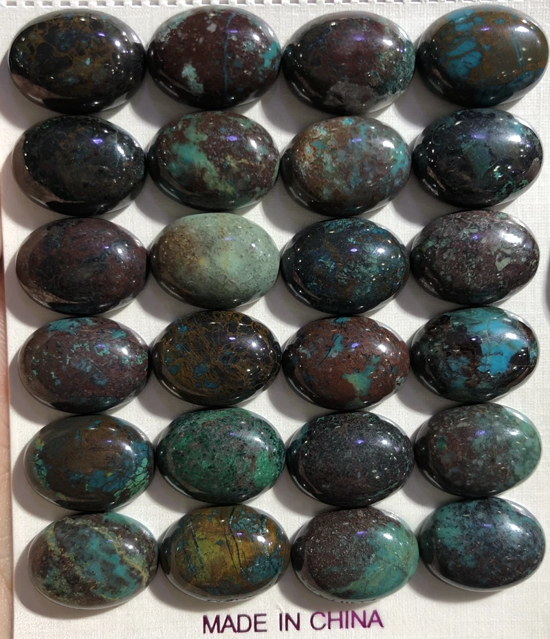 100% Natural Chrysocolla Gem stone Cabochon 13x18mm Oval CAB Ring Face Pendant,10piece/pack