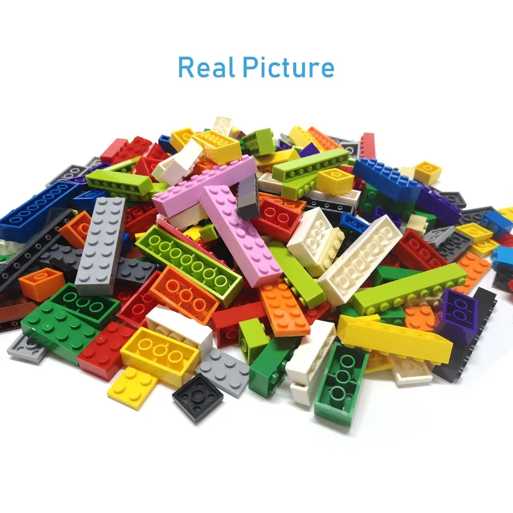 50PCS lot DIY Building Blocks Thick wall Bricks 1x4 Dots Educational Creative Size Compatible With brands Toys for Children