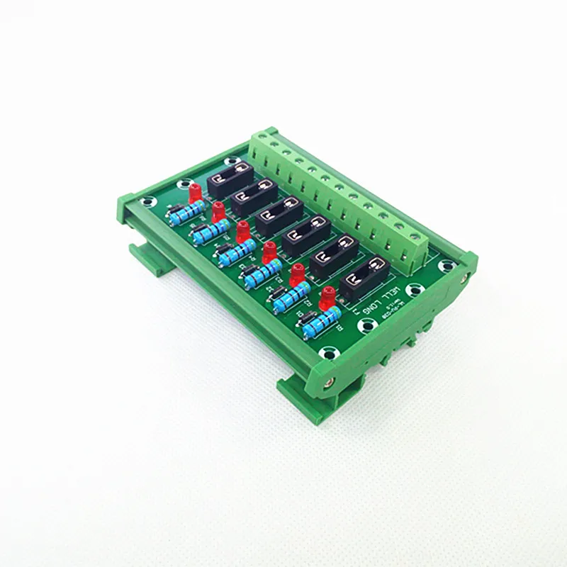 DIN Rail Mount 6 Position Fuse Module Board Micro Mini Medium Small Universal Car Fuse Holder.