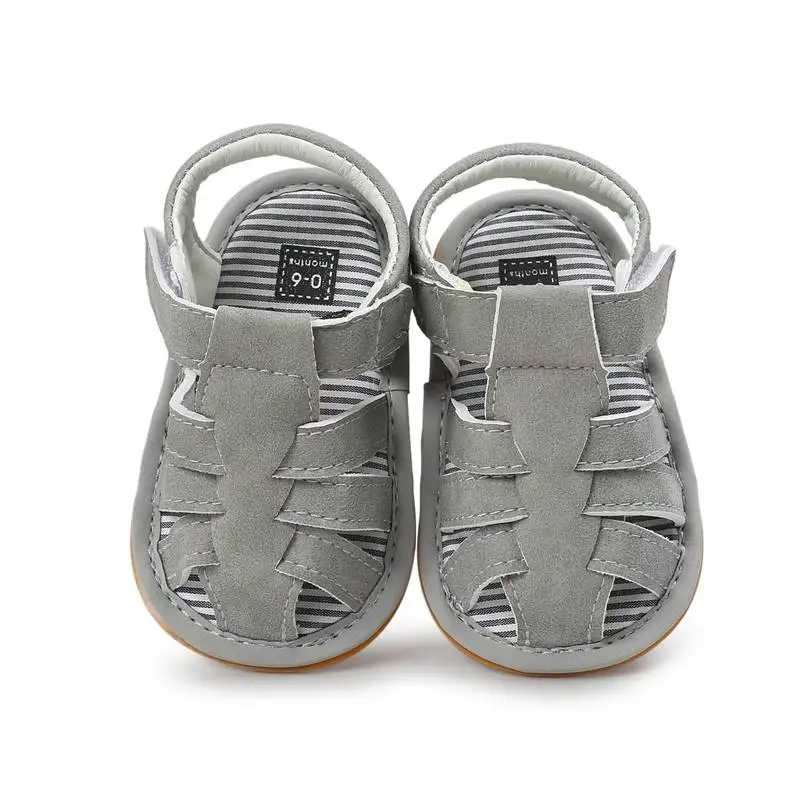 

Simple and fresh summer men and women baby breathable soft rubber bottom 6-12months baby slippery baotou shoes 0-1 toddler shoes