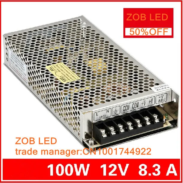 

100W 8.5A 12V LED Switching Power Supply,For LED Strip light,85-265AC input, power suply 12V Output--2PCS/LOT