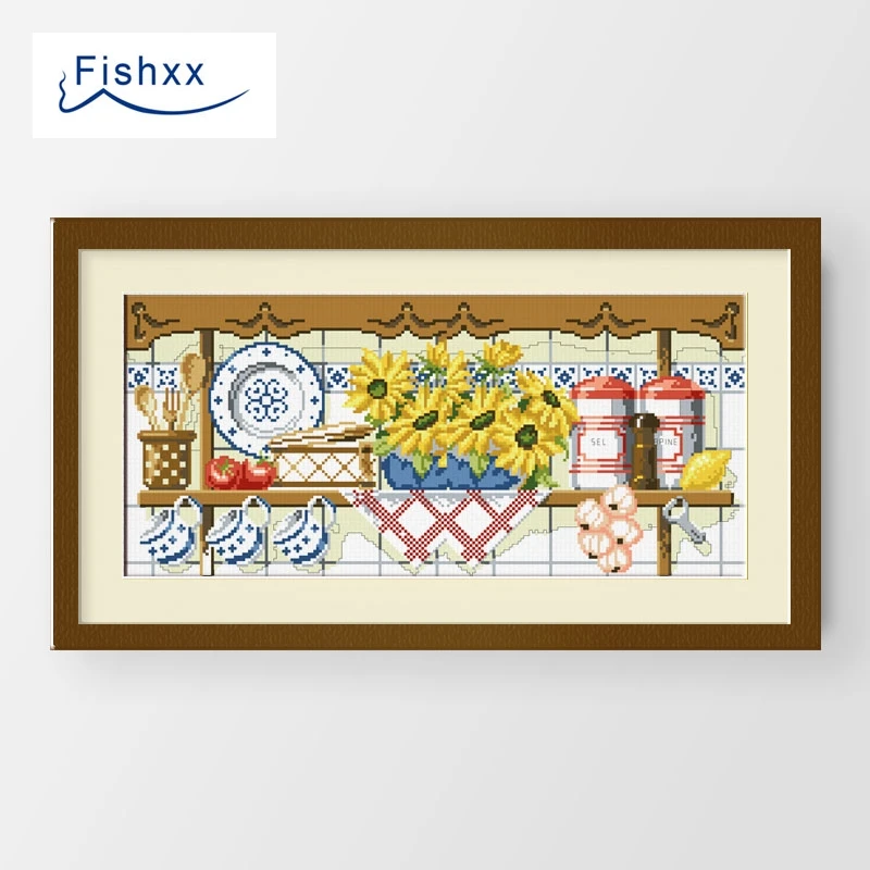 Fishxx Cross Stitch Kit C446 European Restaurant Gua Kitchen Kitchenware Handmade Embroidery Home Painting