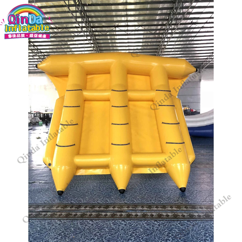 0.9mm Pvc Tarpaulin Inflatable Water Toys 4.2x3.2m Yellow Inflatable Flying Fish Towable For Sale