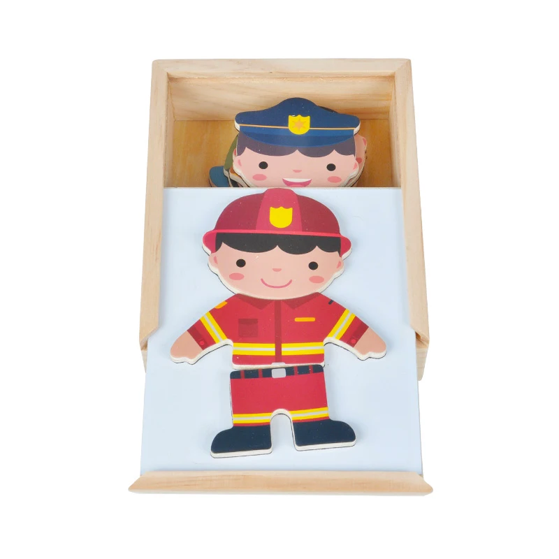 Children's Dressing Games Wooden Magnetic Cartoon Toys Magnetic Puzzle Children's Educational Dressing Kids Gifts Early Learning