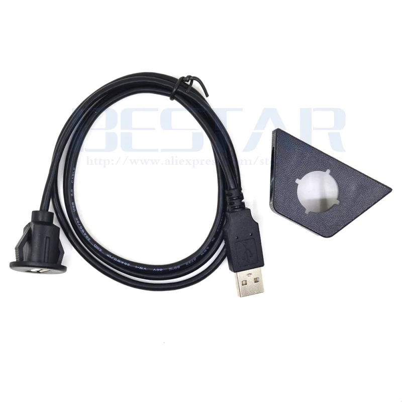 Kleine USB 2.0 Man-vrouw Auto AUX Mount Flush Panel Verlengkabel voor Auto Vrachtwagen Boot Motorfiets Dashboard 3ft 1 m
