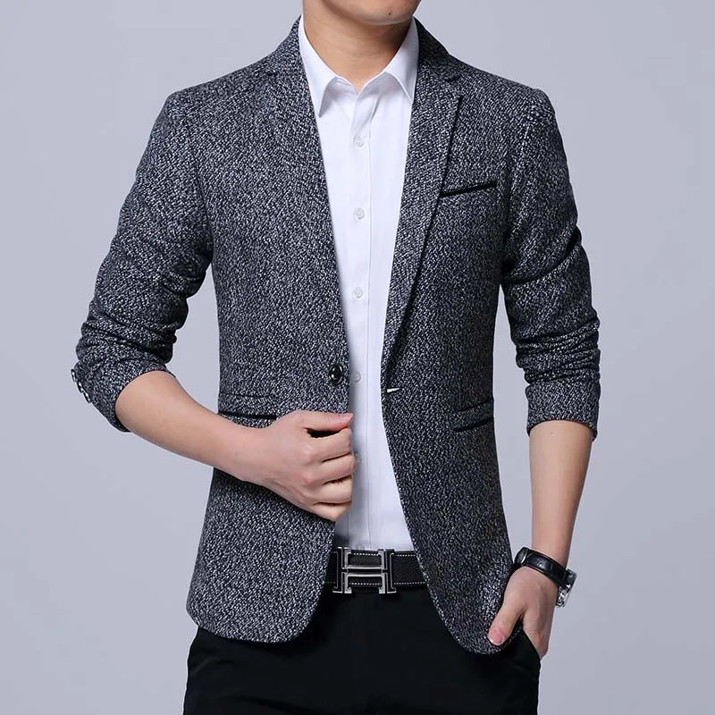 

Mens Korean Style Blazers and Jacket Slim Fit Solid Casual Suits Jacket Men Dress Suits Terno Masculino Plus Size Male FS-168