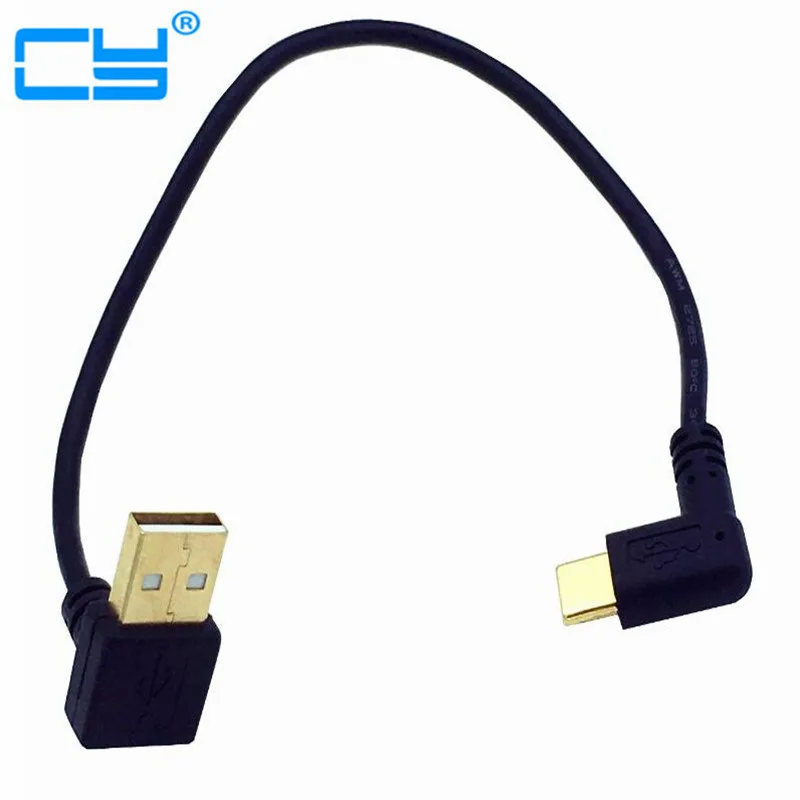 موصل USB بزاوية 2.0 (من النوع A) ، ذكر إلى USB3.1 (من النوع C) ، ذكر ، الزاوية اليمنى واليسرى ، مزامنة بيانات USB وشحن