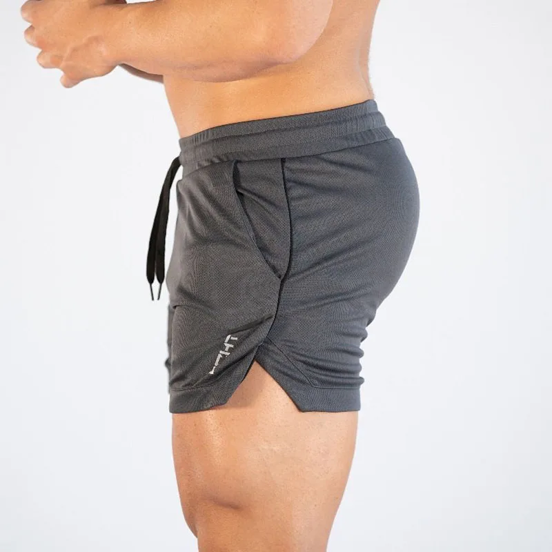 GITF pantalones cortos de entrenamiento de gimnasio para hombre, ropa deportiva informal, Fitness, correr, rejilla, pantalones cortos de compresión