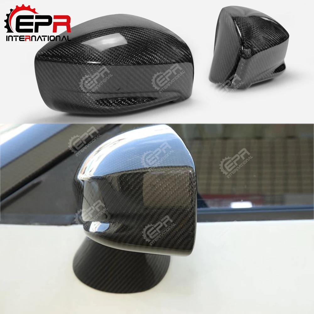 Car Styling Carbon Fiber Mirror Frame Shell Replacement Glossy Finish Side Mirror Cover Body Kit Tuning Part For Nissna R35 GTR