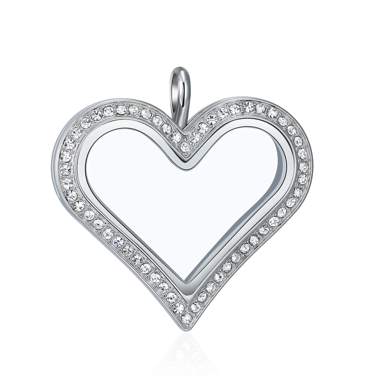 

10pcs magnet Stainless steel czech crystal heart glass locket for floating charms keepsake xmas gift mother's gift