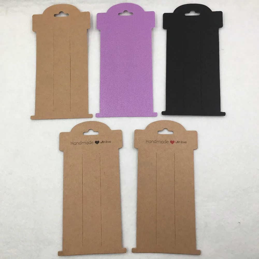 200pcs 16*8cm Kraft Paper Hair Clip Cards Jewelry packing Hairpin Cards Hanging women Hair Accessory Packaging Displays Cards