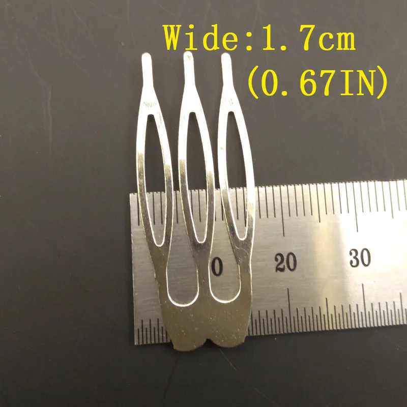 12 Pcs/Pack 3 Teeth Metal Hair Combs 16*39mm High Quality Glossy Plated None Nickle and Lead DIY Clip Women Headwear Accessories