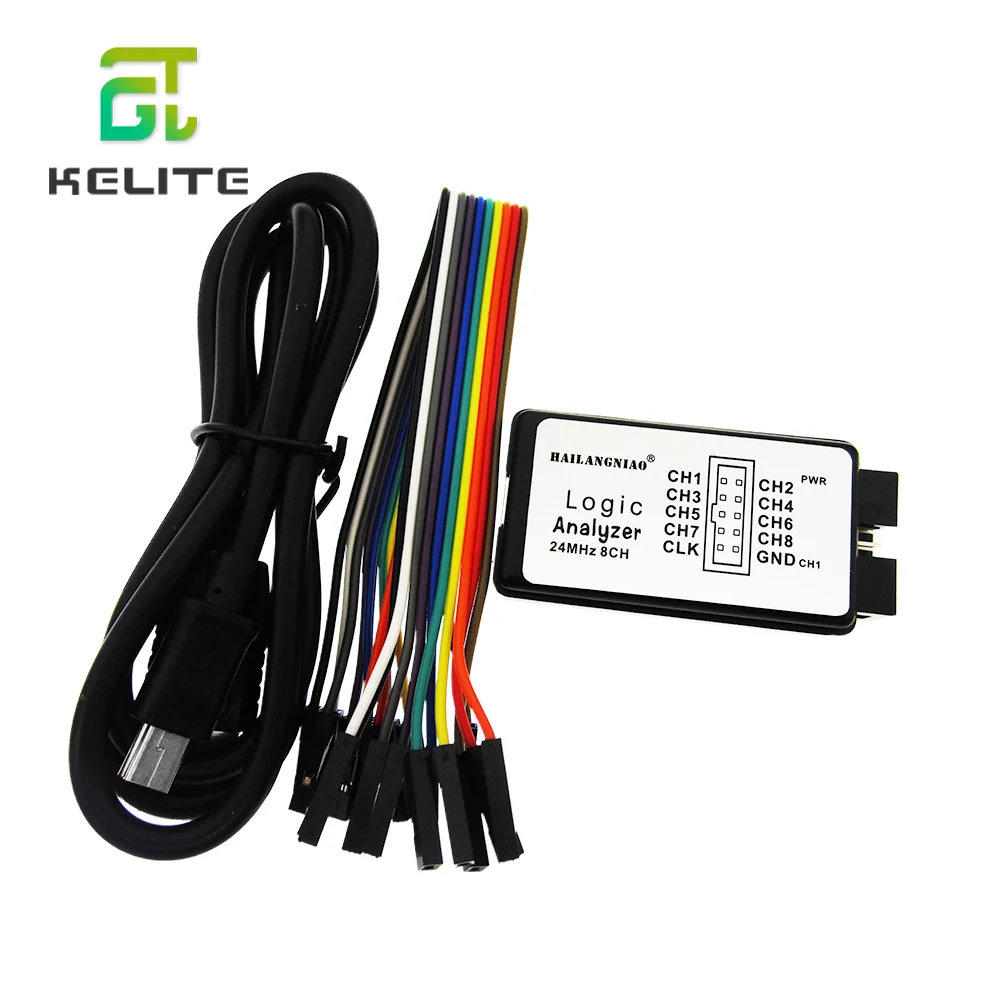 1sets USB Logic Analyzer 24MHz 8 Channel 24M/seconds Logic Analyzer Debugger For ARM FPGA Logic Analyzer Logic 24M 8CH