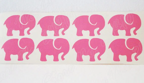 42 Elephant Sticker Decal Invitation Seals Envelope Seal Kids Party Decor Window Nursery Decal Removable vinyl Wall Decal B266