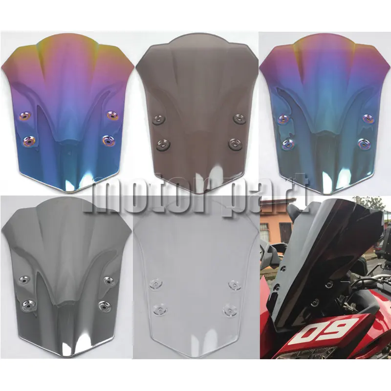 Motorcycle Windscreen Windshield Wind Screen For 2015 2016 2017 15 16 17 Yamaha MT-09 Tracer MT09 FJ09 FJ-09 Smoke Black Iridium