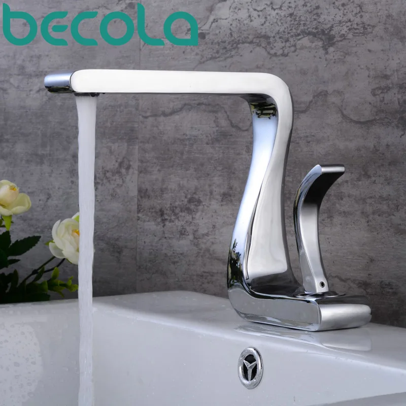 Becola Brand New Design Bathroom Wash Basin Mixer Tap, Chrome/Black/Brushed Nickel/Chrome Matte Brass Bathroom Art Basin Faucet