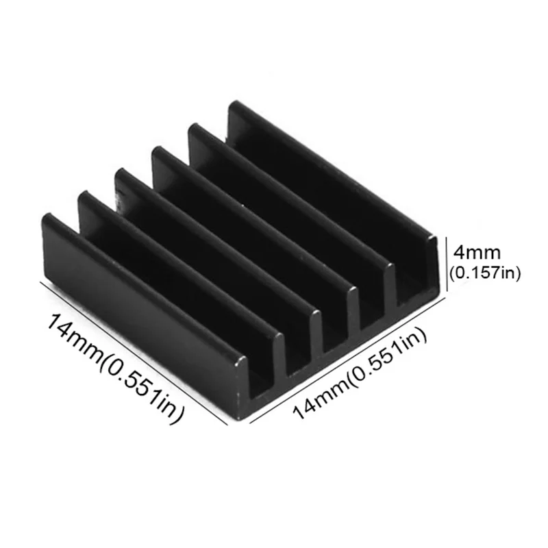 10 Pcs YOUNUON Schwarz 14x14x4mm Aluminium Kühlkörper Kühler Kühlkörper, elektronische Chip Kühlung Kühler Kühler für IC MOSFET SCR