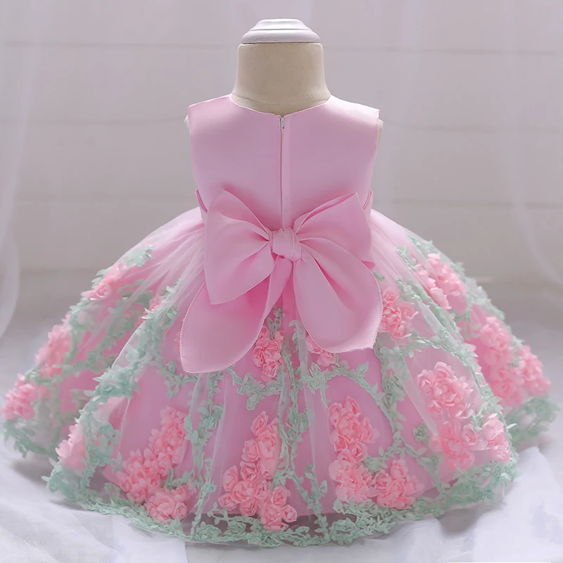 Baby Girls Summer Dress Toddler 1st Birthday Wedding Costume Infant Flower Girl Princess Party Dresses Newborn Christening Gown