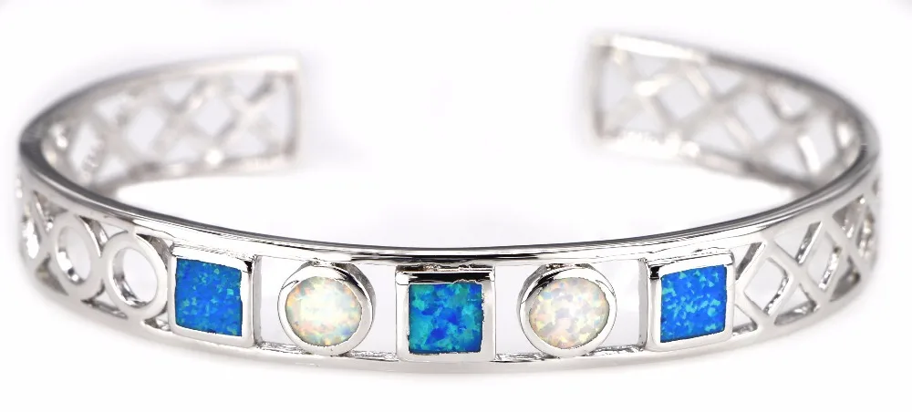 JLZ-043  New blue and white opal bracelet bangles top quality jewelry cuffs men and ladies lover gifts