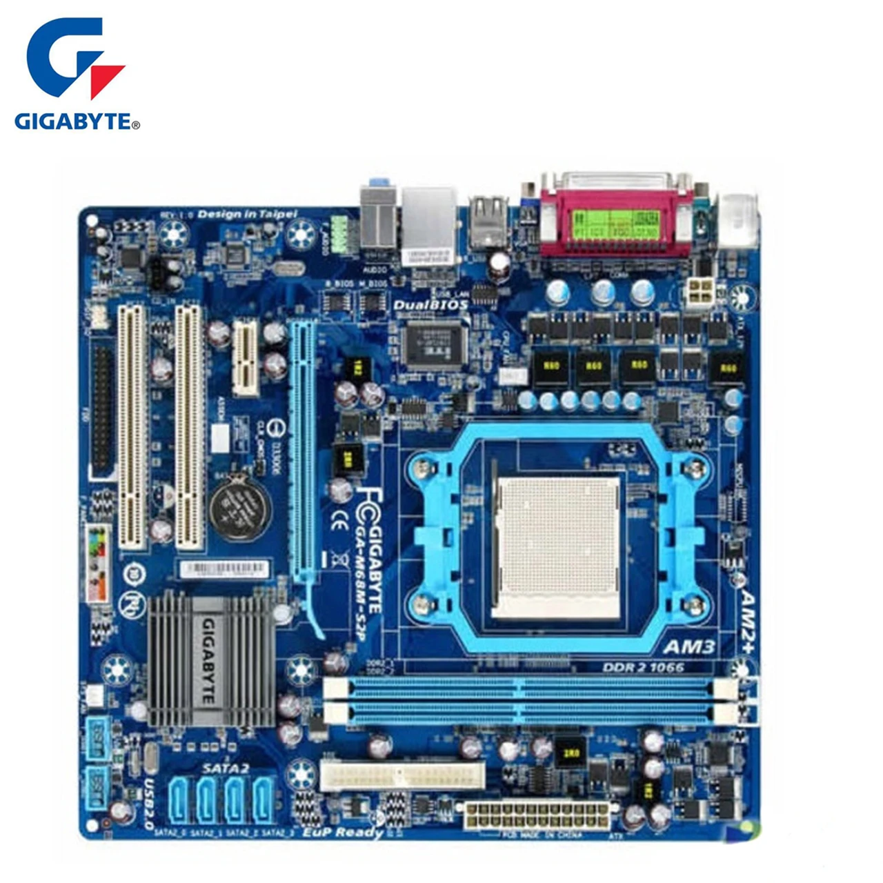 

Gigabyte GA-M68M-S2P Motherboard DDR2 8GB Socket AM2/AM2+/AM3 M68M S2P Desktop Mainboard Systemboard Integrated Graphics Used