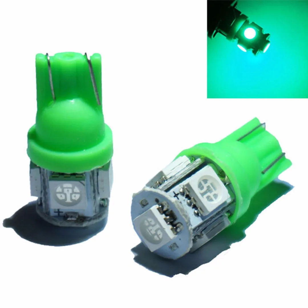 JX-LCLYL 5pcs Green T10 192 168 W5W 5050 5SMD LED Car Interior Wedge Light Bulb