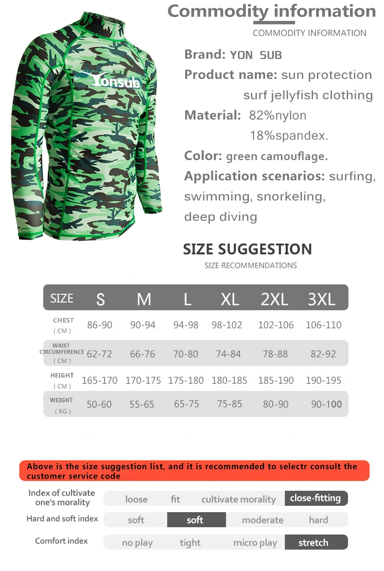 Camouflage Rash Guard Swimsuit Sunscreen Swimsuit Long Sleeve Surfing Snorkeling Swimsuit Men's Fitted Swimsuit Convenient Sport