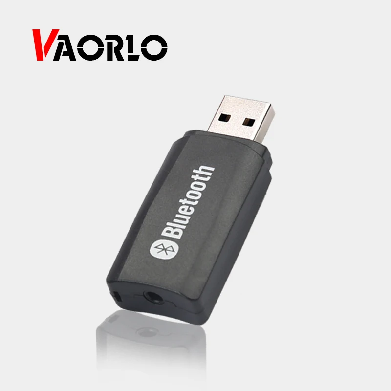 VAORLO-USB 블루투스 오디오 수신기 AUX 출력 블루투스 오디오 어댑터, 2 인 1 USB 동글 3.5mm 무선 음악 어댑터 수신기