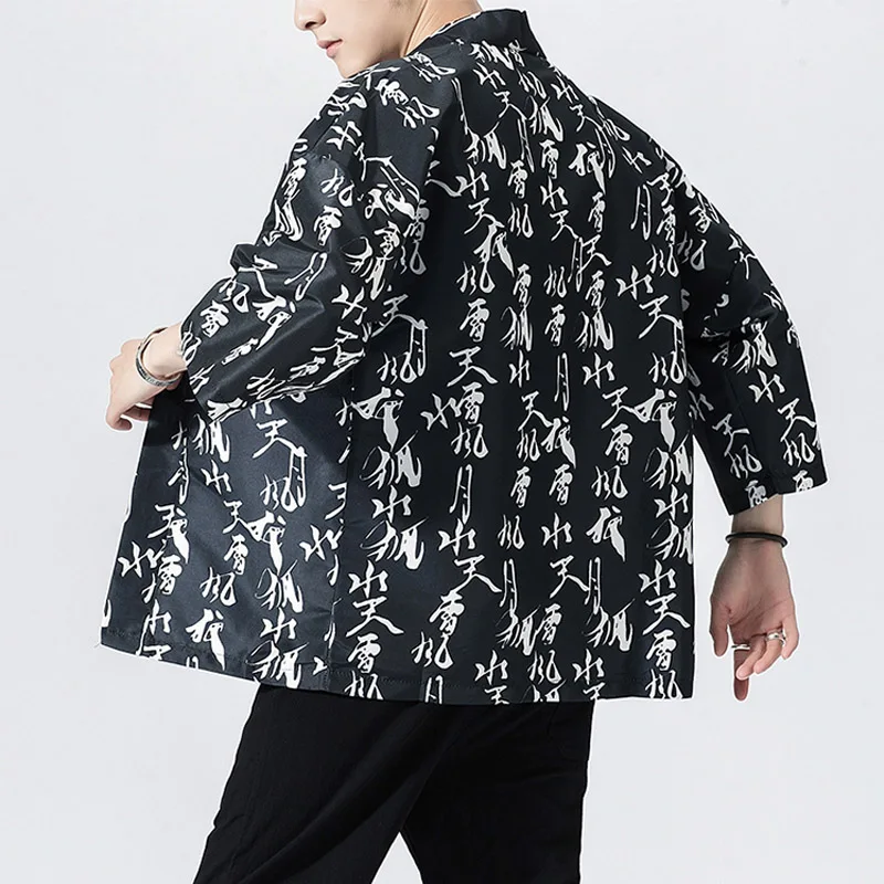 Clothing Spring New Kimono Shirt Men Streetwear Kimono Cardigan Men Shirts Casual Japanese Kimono Men Shirt 5XL