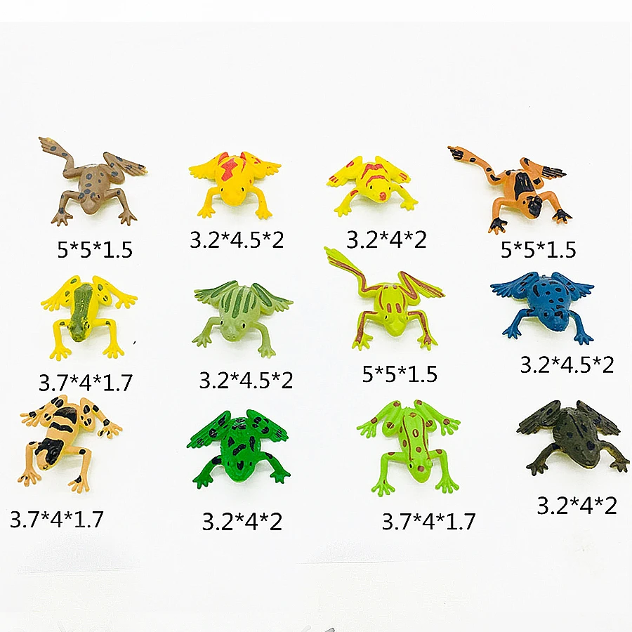 12pcs Figure Model Plastic Frog Action Figures Kids Toy Set,Assorted Plastic Frog Animal Realistic Collection Toy Frogs For Kids