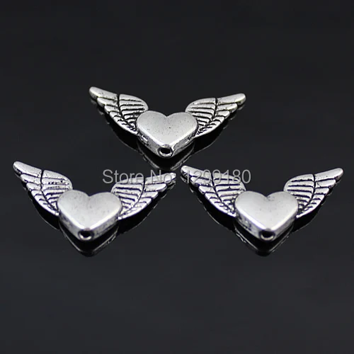 20pcs Fashion Tibetan Silver Wings Spacer Beads for Necklace Bracelet DIY Making Accessory 13*25mm Hole: approx 1.5mm K00164