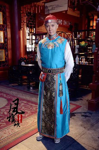 Zhao BaoQin Delicate Embroidery Hanfu for Qing Rich Childe Prince for Newest TV Play The Anecdote of Qing Emperor QianLong