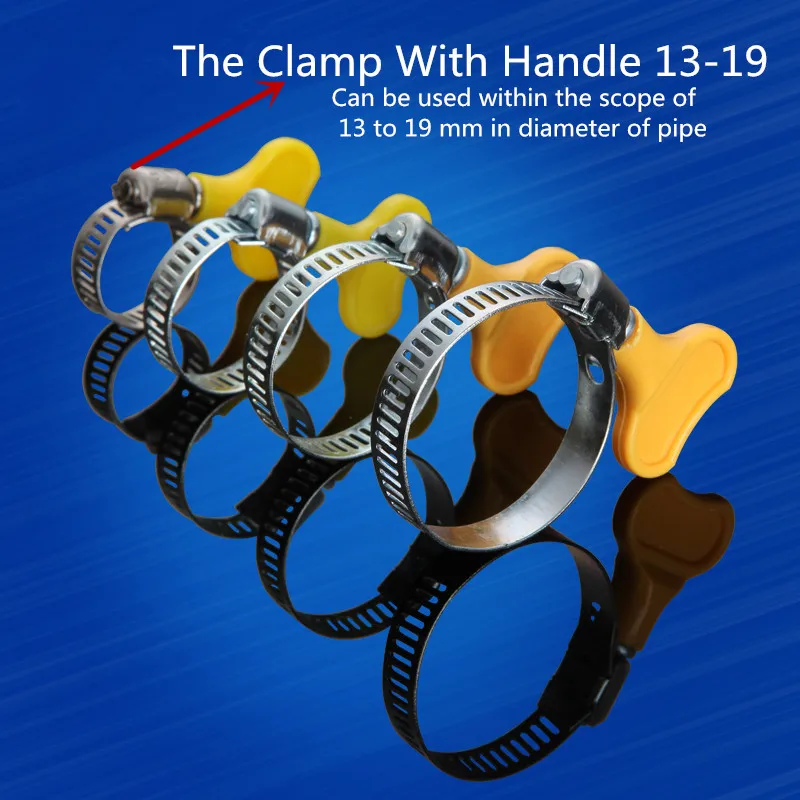 

5PCS YT1657 Stainless Steel Hose Hoops The Pipe Clamp Coupling Fixed Clamp Gas Pipe Hoop With Wrench 13-19