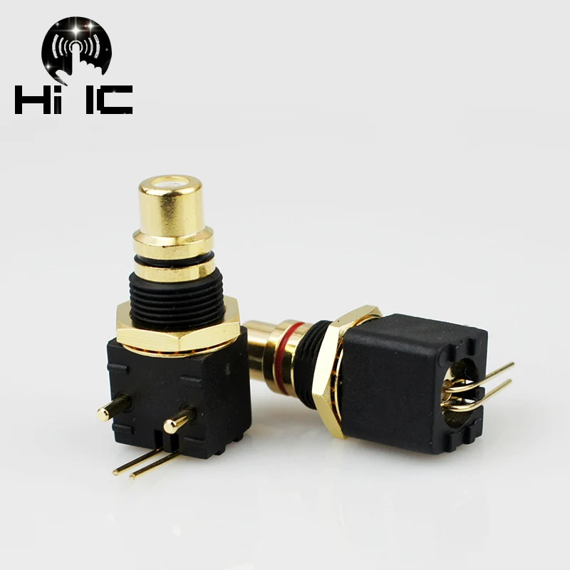 2つの銅メッキ銅製hifiコネクタ,端子台,コネクタ,90度溶接プレート,rca,メス