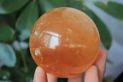 

60mm NATURAL YELLOW CALCITE CRYSTAL SPHERE BALL HEALING