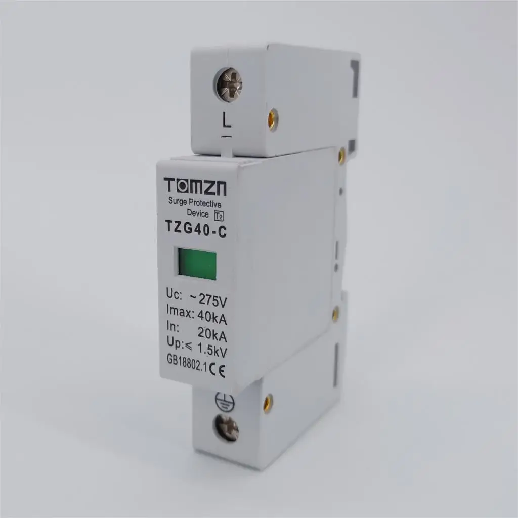 AC SPD 1P 20KA~40KA 275V House Surge Protector protection Protective Low-voltage Arrester Device