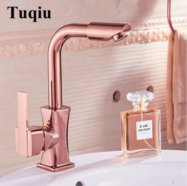 Basin Faucets  Rose Gold/Gold/Chrome Bathroom Sink Faucets Single Handle Hot Cold Wash Mixer Water Tap WC Cock Torneira Banheiro