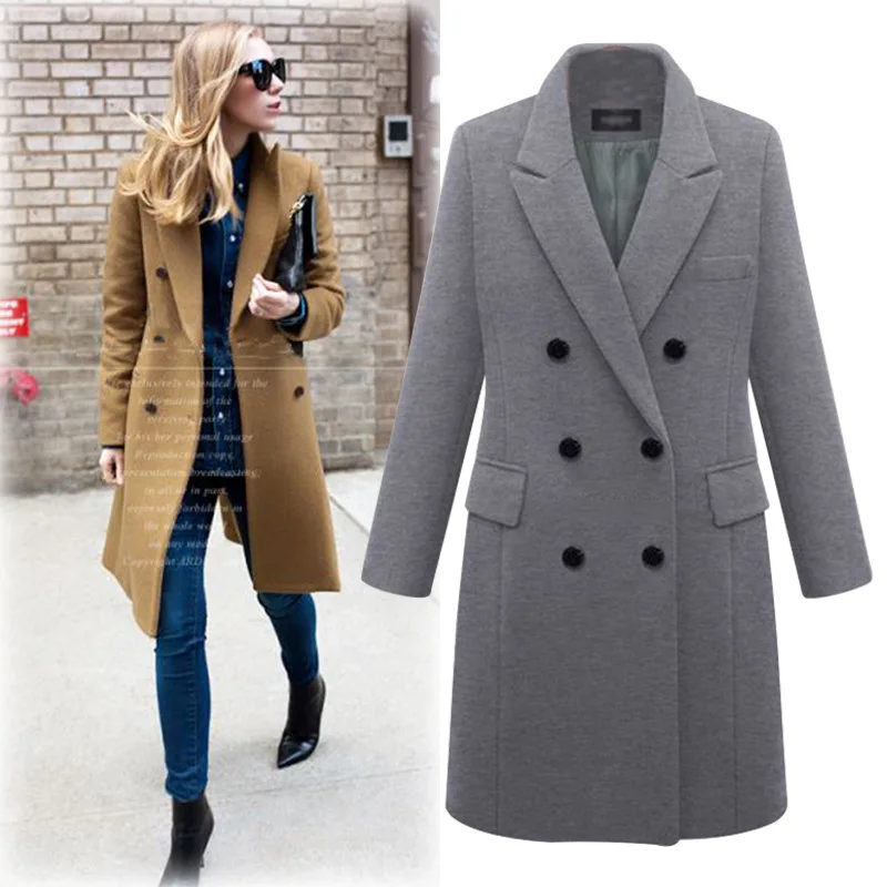 Outono inverno 2023 novo tamanho grande roupas femininas de lã longa casaco de pano feminino jaqueta de lã de inverno misturas de roupas femininas