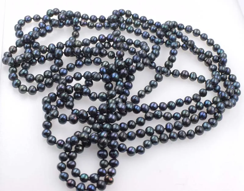 wow! freshwater pearl  black near round 8-9mm necklace  80\