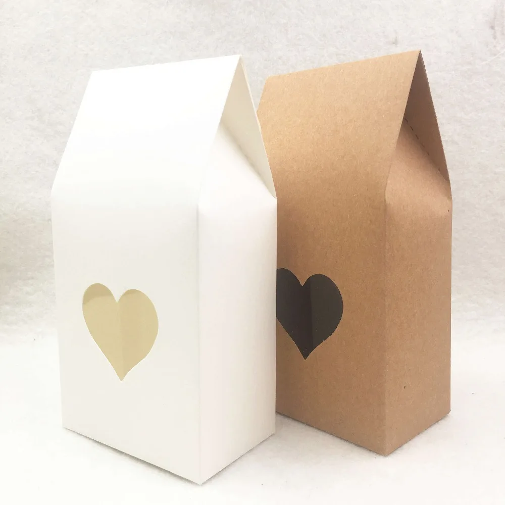 50 Pcs Stand-up Kraft Paper Food Packaging Bag with Frosted Window, Pouch for Food Nuts Cookie Candy Baking Tea 8x5x16cm