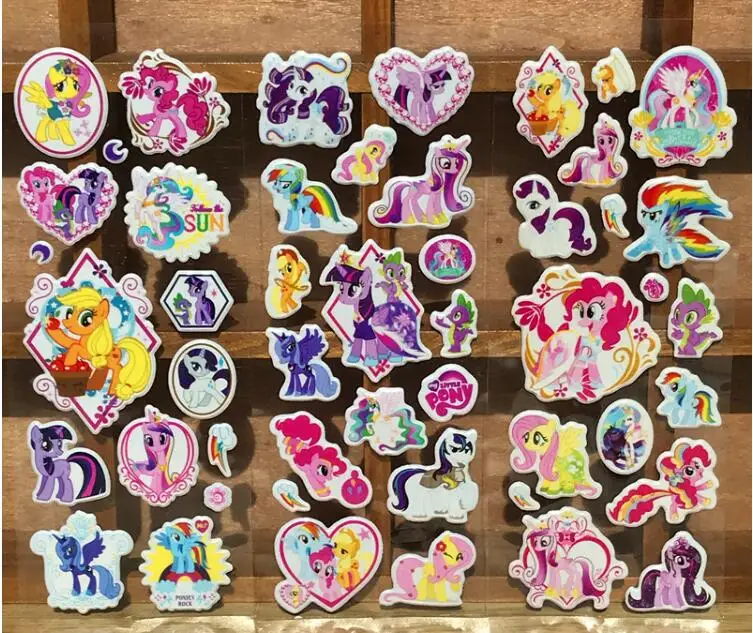 12 pcs 3D My Little Poni Children Cartoon Cute PVC Affixed Stickers Love Sticker For Praise Children Toy