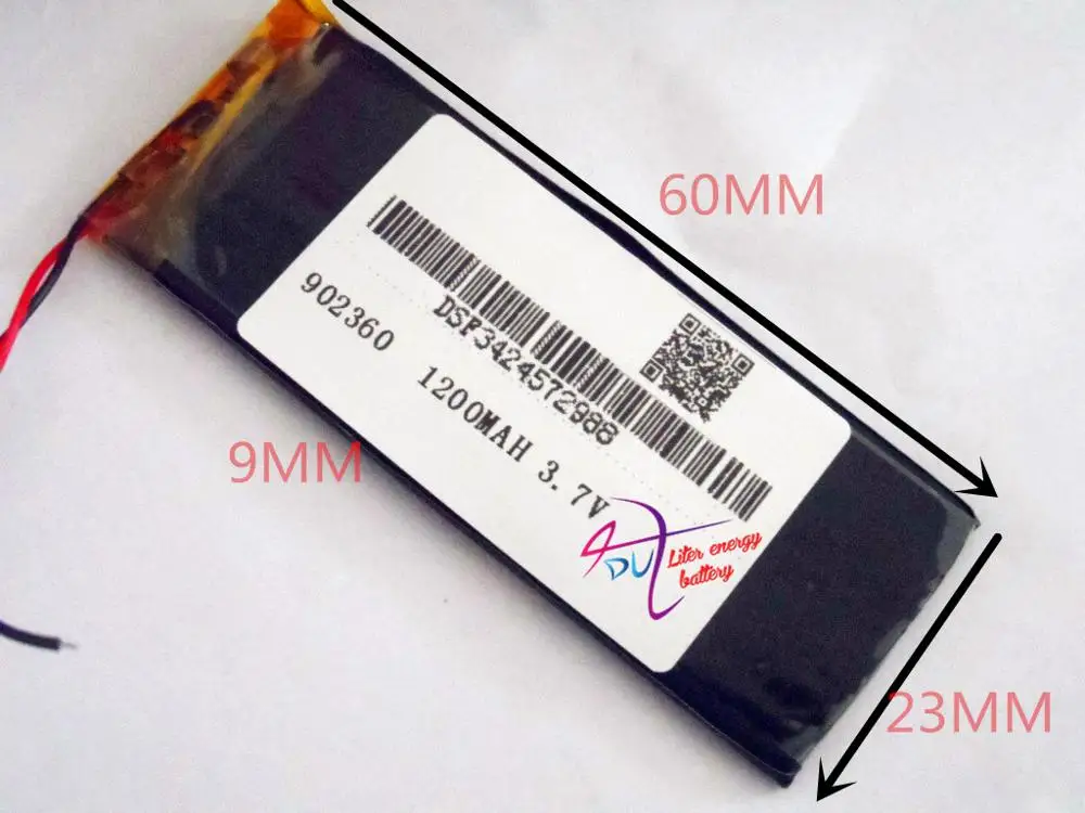 リチウムポリマー電池,3.7v,902360 1200mah,ledライト,mp4/5,大容量車のおもちゃ